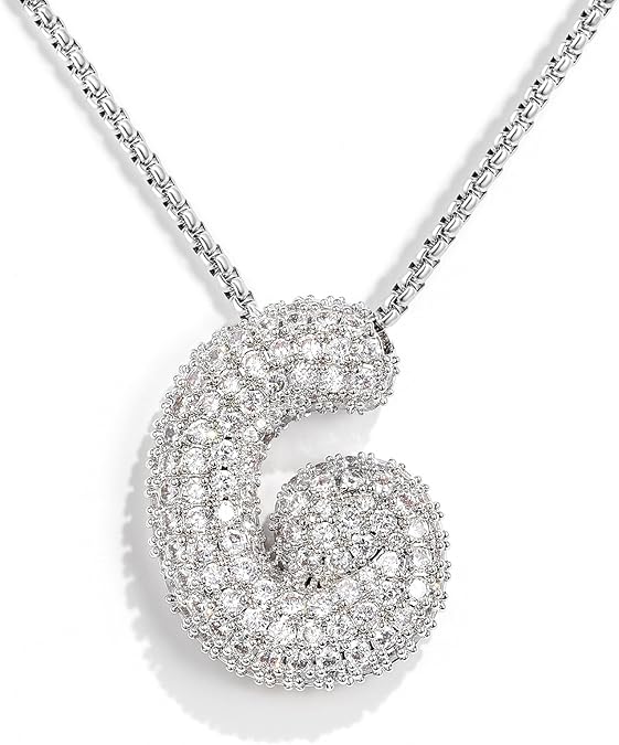 【LAST DAY 49% OFF】Bubble Initial Diamond Necklace