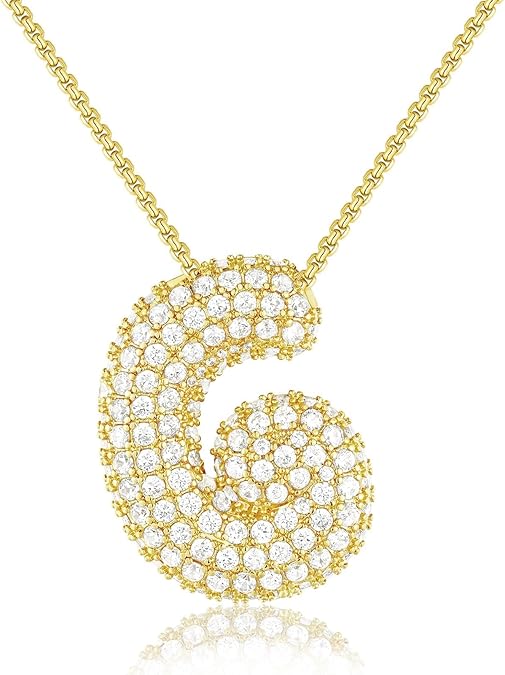【LAST DAY 49% OFF】Bubble Initial Diamond Necklace