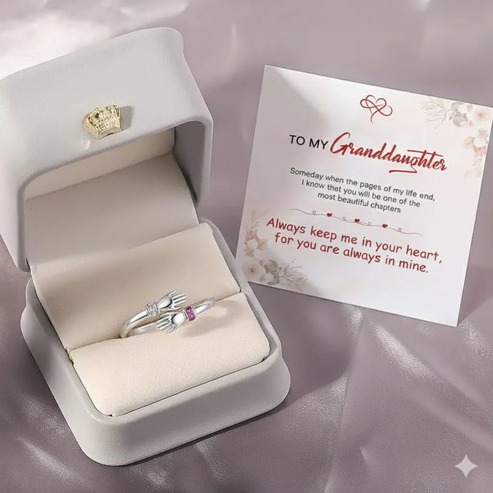 🎁SPECIAL GIFT PACK - ALWAYS KEEP ME IN YOUR HEART CUSTOM BIRTHSTONE HUG ADJUSTABLE RING