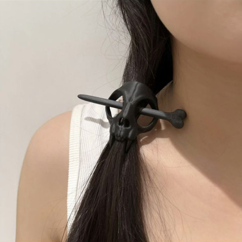 Gothic Style Ponytail Hair Accessories -Halloween Crow Hair Pin