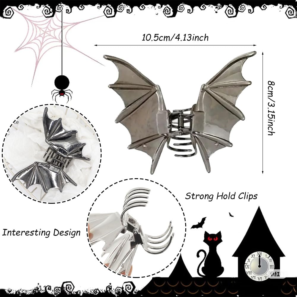 Punk Style Ponytail Hair Accessories -Halloween Bat Hair Claw