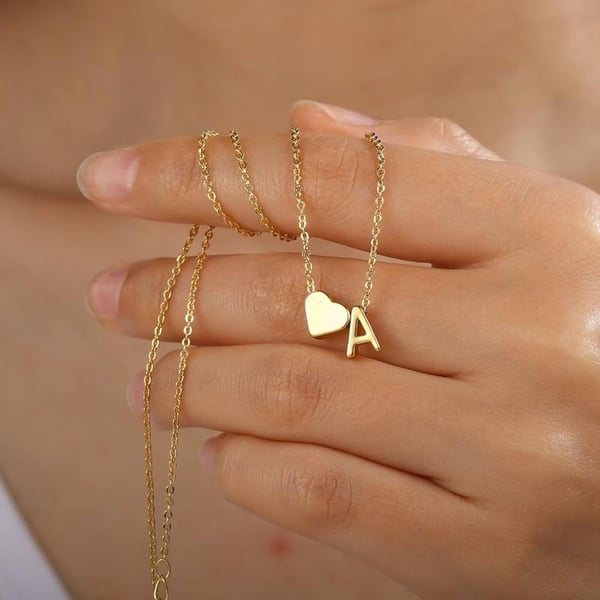 【LAST DAY 49% OFF】Dainty Heart Initial Necklaces