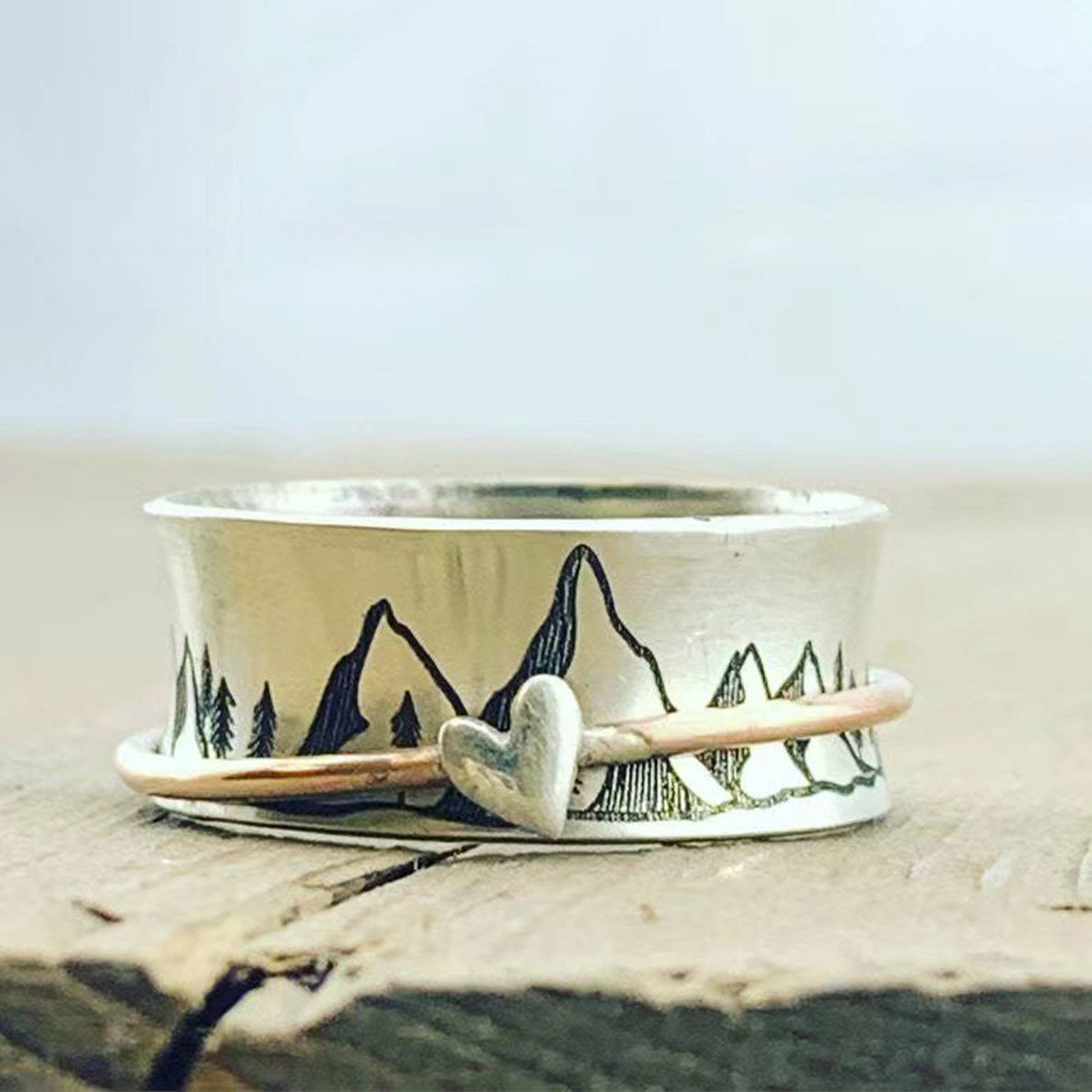 KEEP CLIMBING LARGE CIRCLE FIDGET RING