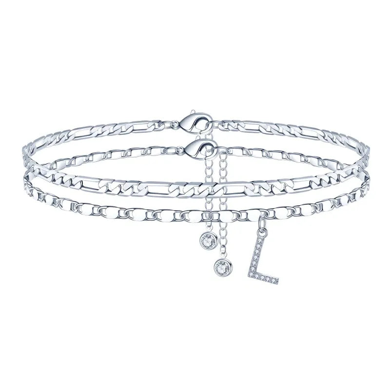【LAST DAY 49% OFF】2 Pack - Initial Letter Pendant Anklets Set