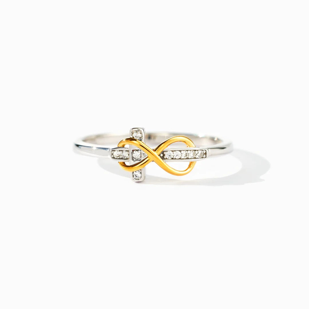 GODS' PROMISES ARE FOREVER INFINITY CROSS RING