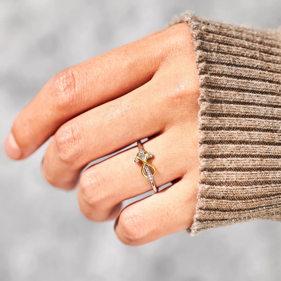 GODS' PROMISES ARE FOREVER INFINITY CROSS RING