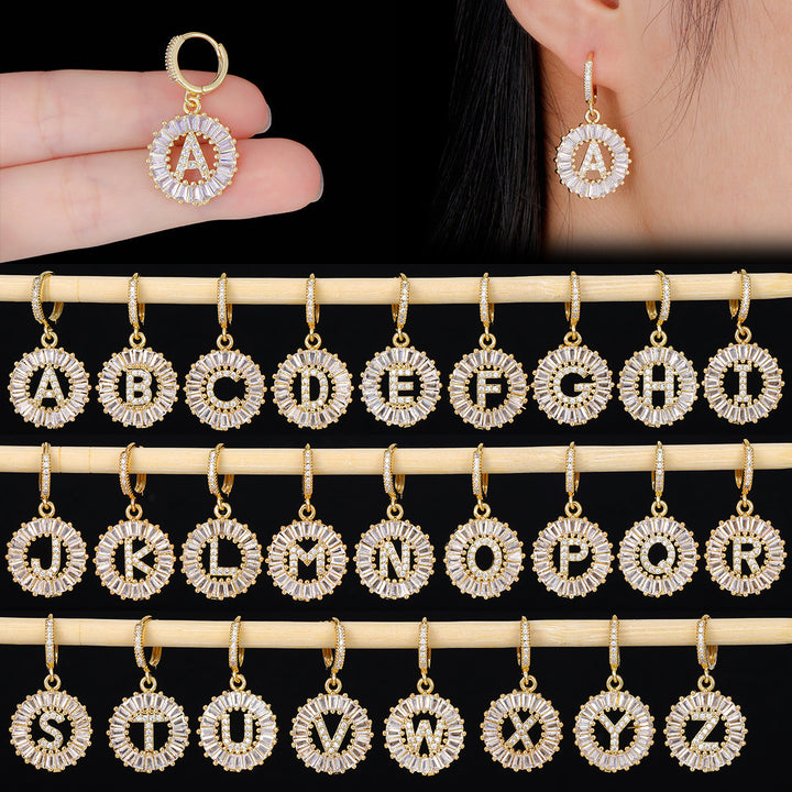 【LAST DAY 49% OFF】Initial Letter Pendant Earrings