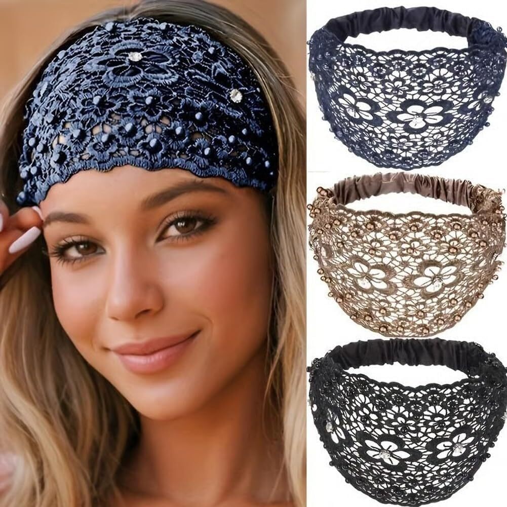 🔥Last Day Buy 1 Get 2 Free🔥Boho-chic Crystal & Pearl Embellished Wide Headbands